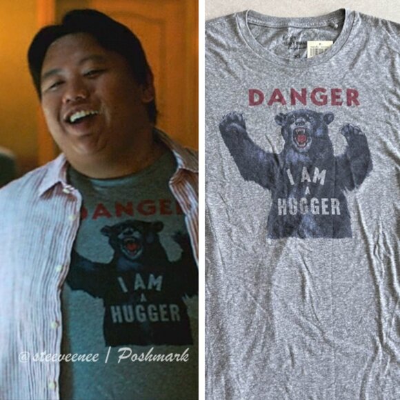 NWT Lucky Brand Danger! I am a Hugger Bear Tee T-Shirt ASO Ned Spider-Man - Picture 1 of 7